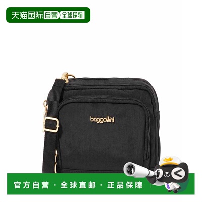 自营baggallini Trifecta RFID Wallet Crossbody Bag - black wi