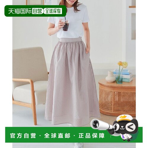 日本直邮KOBE LETTUCE 格纹斜纹布大摆长裙 [M4052] KO5653EW2638