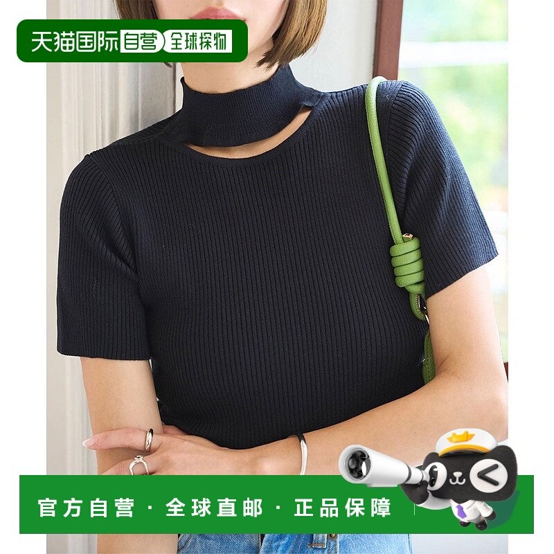 日本直邮KOBE LETTUCE 领口剪裁半高领短袖针织上衣 [N1194] KO56