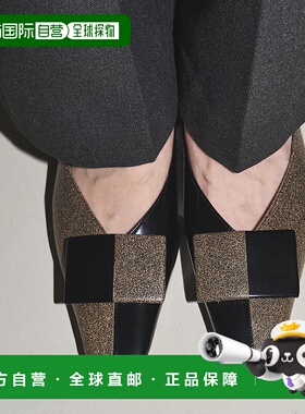 1h可退 日本直邮GRISE 女士 2.5cm窄版方头拼色平底鞋 2519282114