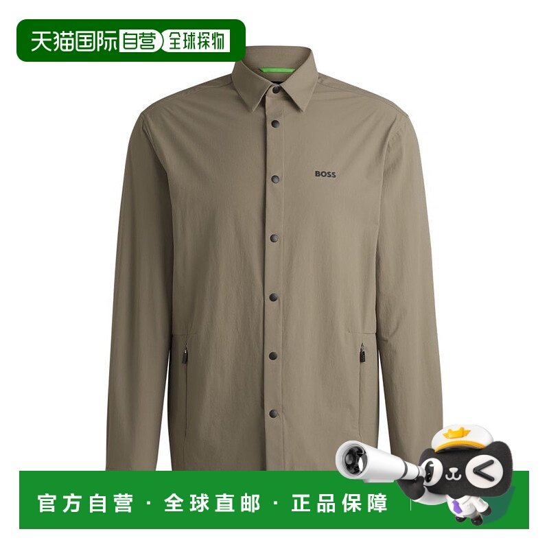 自营 bossRelaxed-fit overshirt in water-repellent stretch fa