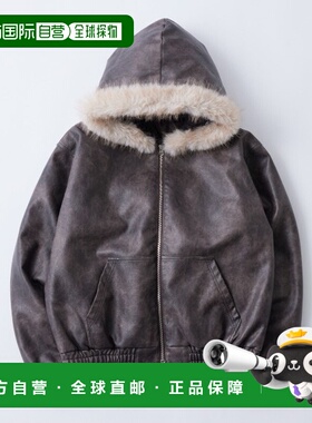 日本直邮WHO'S WHO gallery 男女同款 皮革风格可拆卸毛领夹克 双