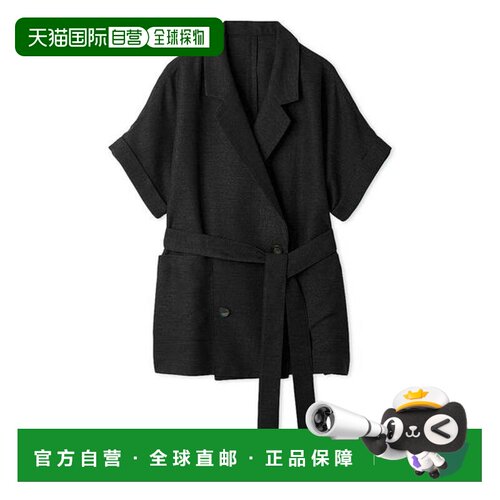日本直邮卷边双排扣夹克 BLK