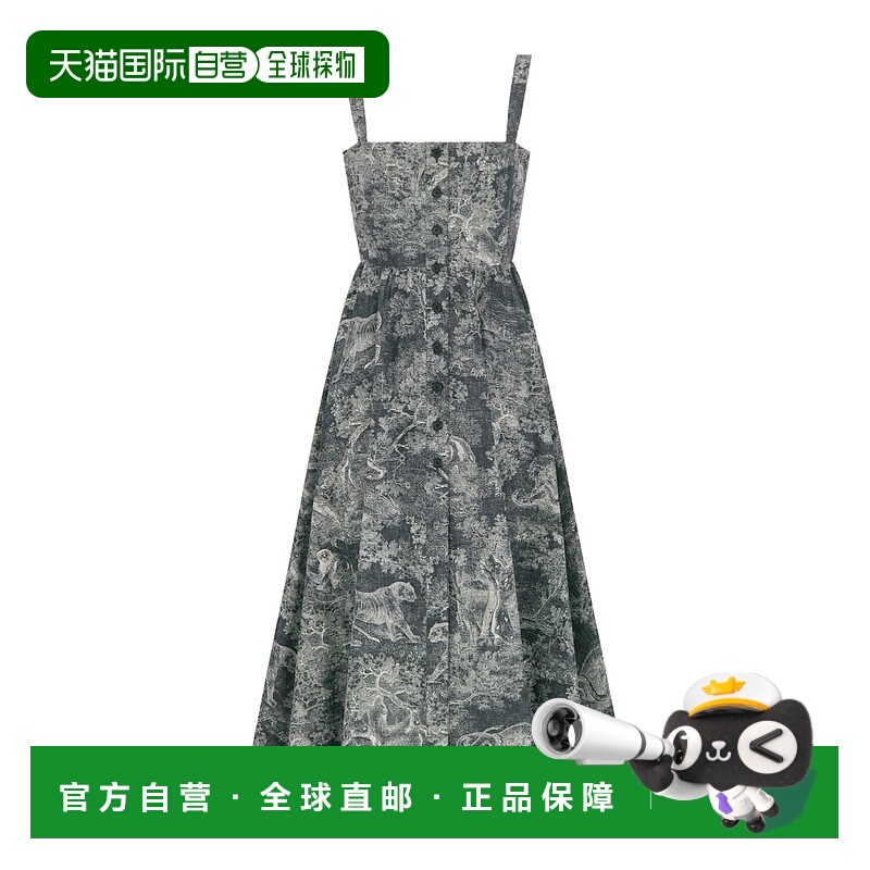 香港直邮Dior Dioriviera 中长款喇叭形连衣裙 441D57A3327