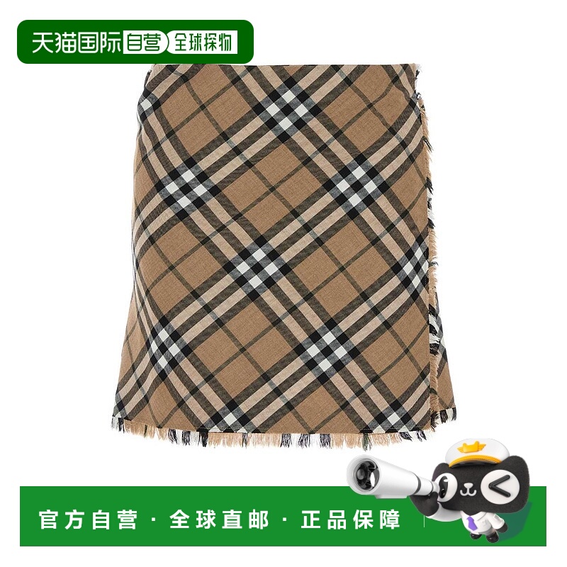 香港直邮BURBERRY 女士半身裙 8095396C1202-2 AW2024 卡其色