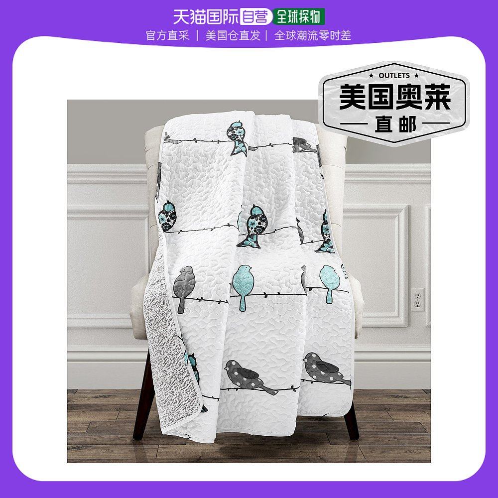 lush decorrowley birds throw - blue_gray 【美国奥莱】直发