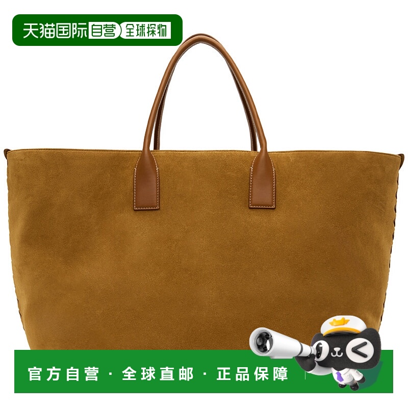 香港直邮潮奢 Bottega Veneta 葆蝶家 女士 黄褐色大号 Cabat 托
