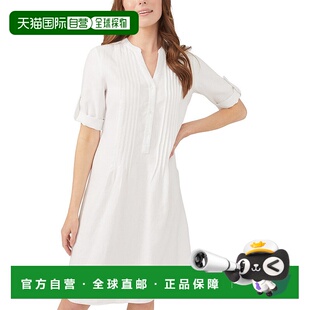 Solid white Riviera Dress 美国奥莱 Linen 自营J.McLaughlin