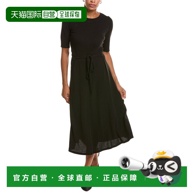 自营Vince肘袖连衣裙-黑色 美国奥莱直发