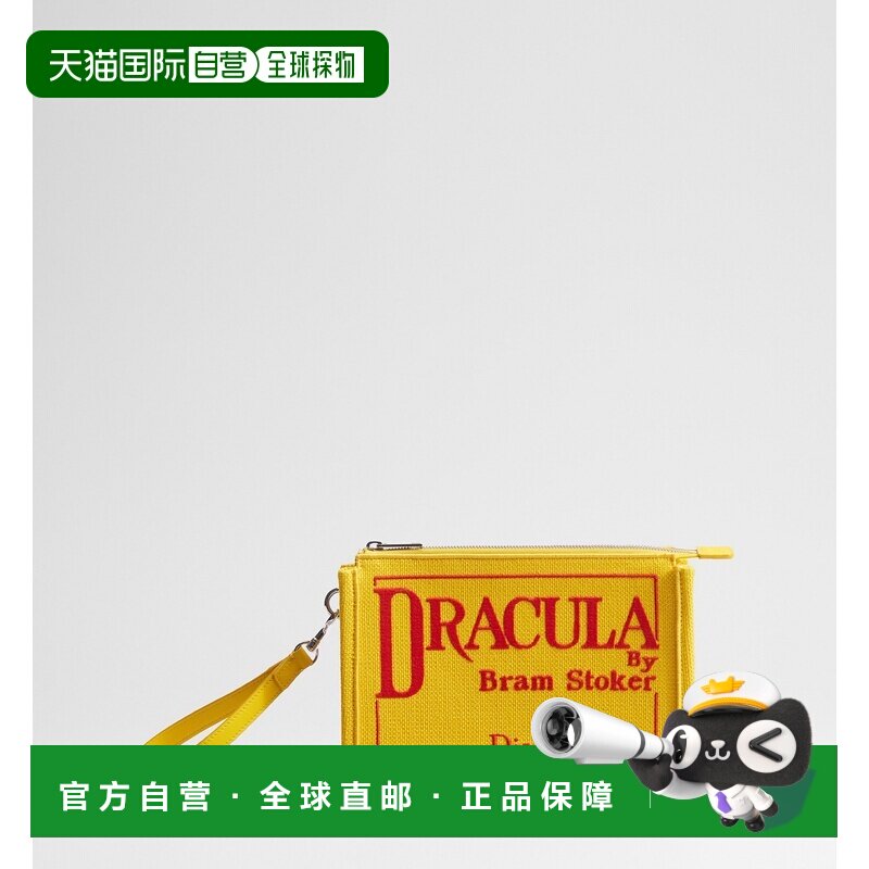 自营欧洲直邮Dior迪奥 男士黄/红色Book Cover刺绣A5三角手拿包
