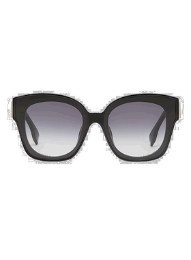 自营1h可退 欧洲直邮Fendi芬迪女士户外轻便方框墨镜黑色F图案简