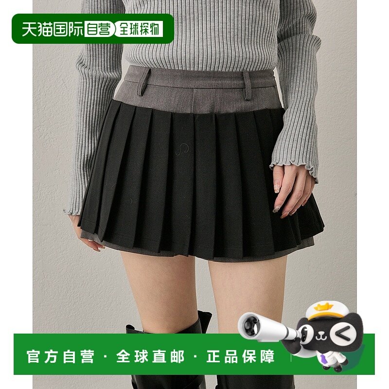 1h可退 日本直邮mline 女装 高腰褶饰设计 半身裙 短裤内衬 MLZ10