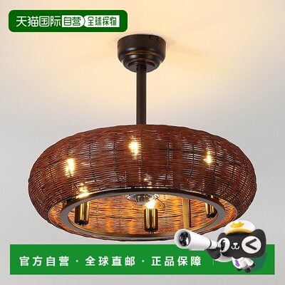 自营 jonathan yCassidy 6-Light LED Ceiling Fan, Metal/Rattan