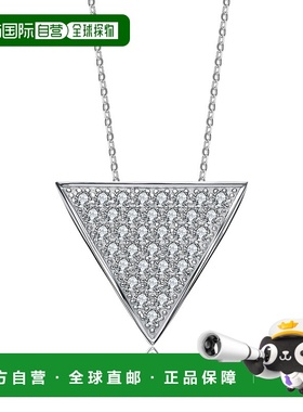 自营 genevive纯银立方氧化锆反向三角形项链 - 白色 美国奥莱直