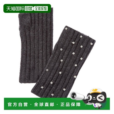 自营sofiacashmere 2X2 Rib Fingerless Cashmere Glove - grey