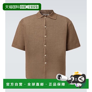 舒适时尚 香港直邮AURALEE brown棕色 针织棉质网纱衬衫 男士