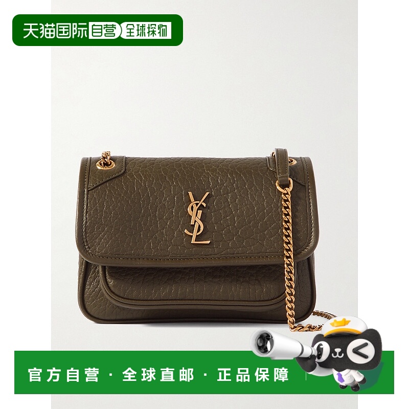 香港直邮Saint Laurent 圣罗兰 女士 Niki 迷你起皱皮革肩包 8287