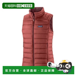 自营欧洲直邮PATAGONIA DOWN SWEATER女士砖红色再生尼龙羽绒马甲