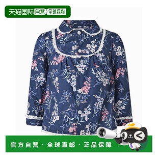 自营Rachel Riley玫瑰褶边衬衫-蓝色 美国奥莱直发