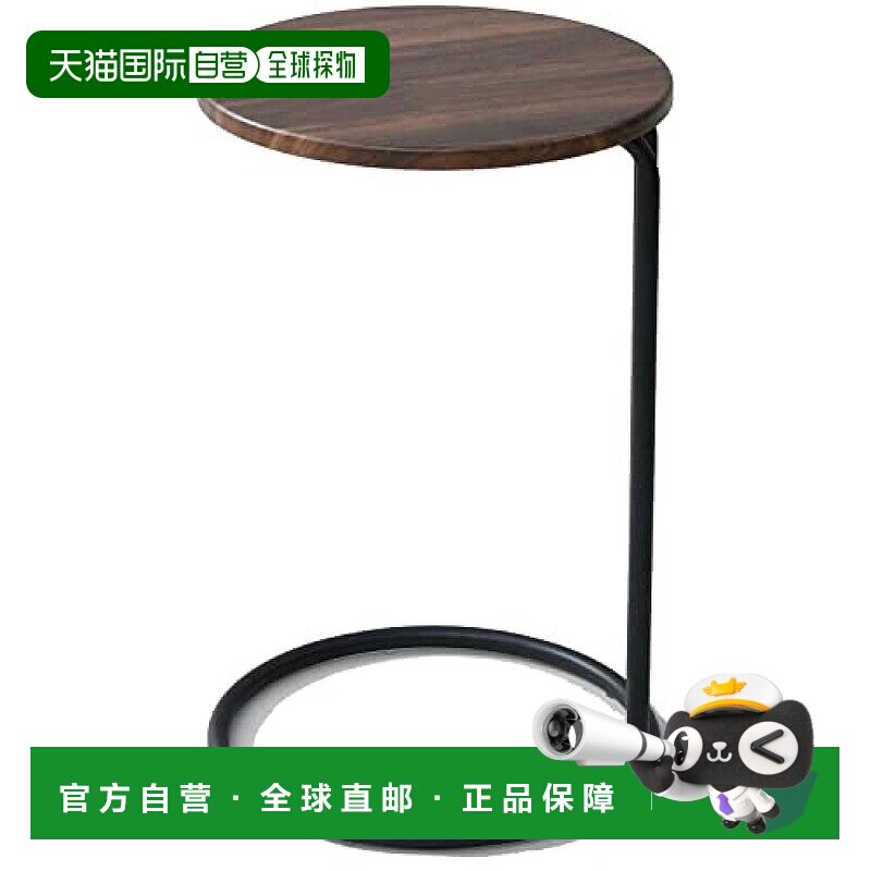 【日本直邮】山善Yamazen茶几 床头柜 直径33&times;高さ52.5㎝核桃木