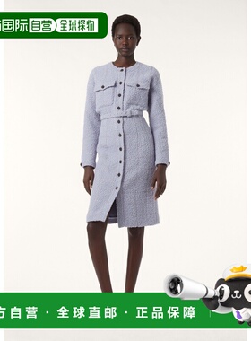 自营欧洲直邮Loro Piana 女士灰蓝色羊驼毛连衣裙衬衫裙