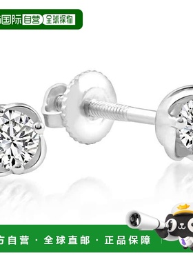 自营 pompeii31/4 克拉 T.W.圆形切割天然钻石耳钉白金螺旋耳钉