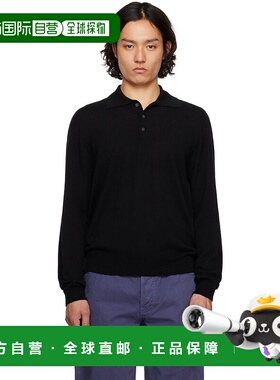 1h可退 香港直邮The Row 男士 黑色 Judi 长袖 Polo 衫 918Y751