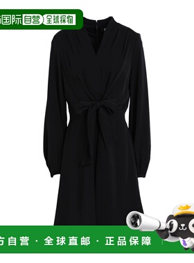 1h可退 香港直邮潮奢 Dkny 唐可娜儿 女士 中长连衣裙 black黑色