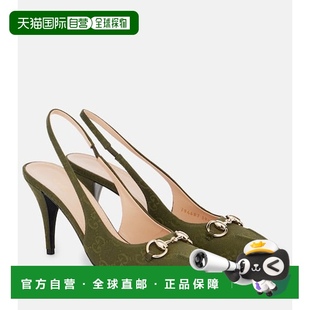 女士 1h可退 高跟鞋 古驰 帆布露跟浅口鞋 香港直邮Gucci