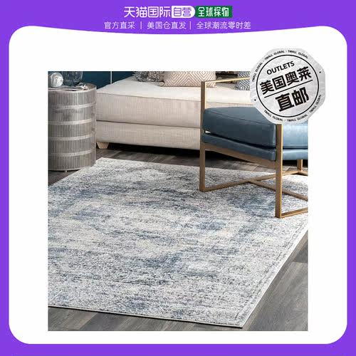 nuLOOM Jayla Barbed Iris Medallion Area Rug - blue 【美国奥