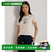 日本直邮Lauren Ralph Lauren 1h可退 女装 刺绣徽章棉莫代尔T恤