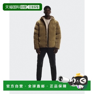 自营欧洲直邮ON昂跑 男士浅棕褐色聚酰胺保暖连帽羽绒服