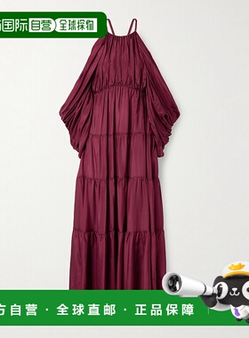 1h可退 香港直邮潮奢 ZIMMERMANN 女士 Tallow 褶皱长连衣裙 0708