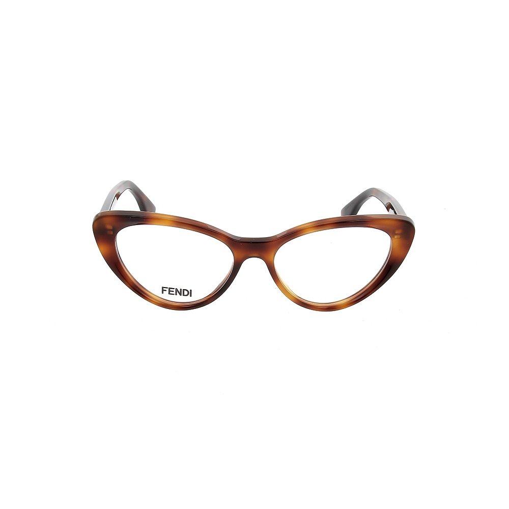 FENDI 女士眼镜 FE50075I053 SS2024 棕色 徽标平光镜