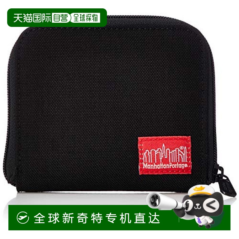日本直邮Manhattan Portage曼哈顿Corner 黑色拉链钱包零钱包
