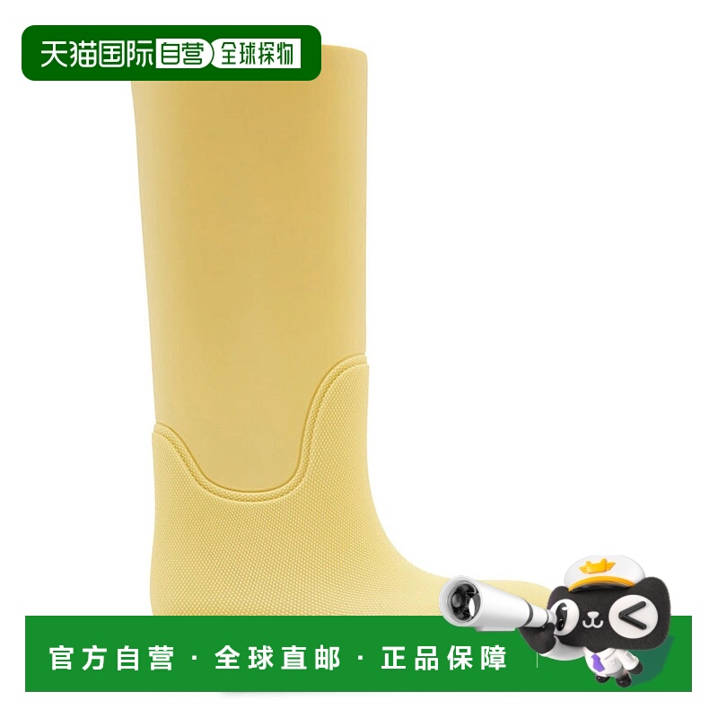 自营Burberry Marsh高橡胶长筒雨靴-奶油色 美国奥莱直发博柏利