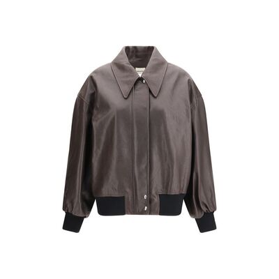 自营Khaite Leather Women's Jacket - brown 美国奥莱直发外套