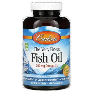 香港直发Carlson Labs康一生鱼油软胶囊橙味保持认知功能120粒