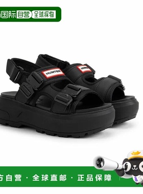 日本直邮Hunter 中性 City Liber Neo 皮革扣凉鞋黑色UFD3109LEA-