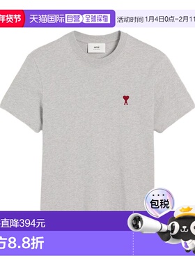 香港直邮Ami Paris 女士T恤 BFUTS0357240951 CO 灰色 Red Adc T-