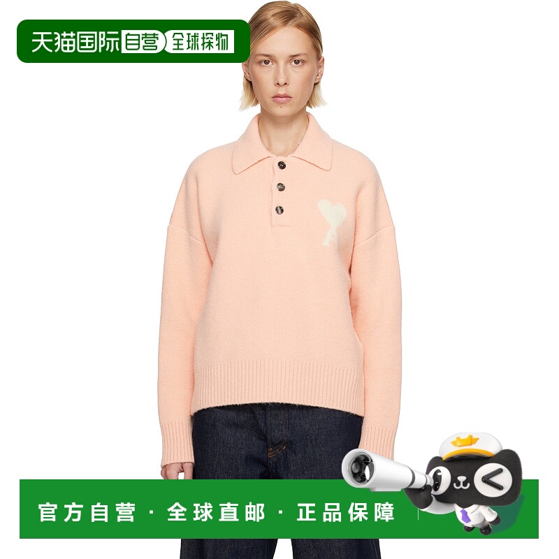 香港直邮Ami Paris 女士 粉色 Alpaca Long Sleeves Ami de Coeur