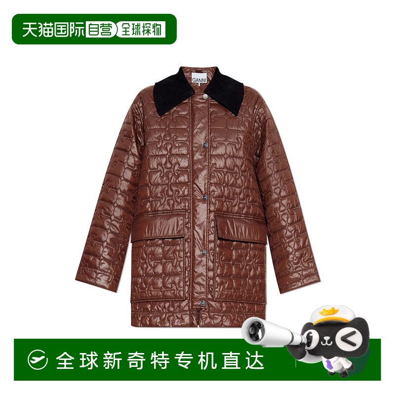 1h可退 香港直邮GANNI 女士夹克 W03976905979 AW2025 棕色 Quilt