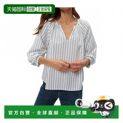 自营michael starsCleo Notch Blouse In White - white 美国奥莱