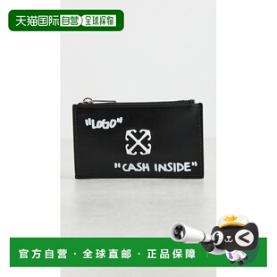 1h可退 香港直邮off-white 女士 Jitney Quote 拉链式卡套