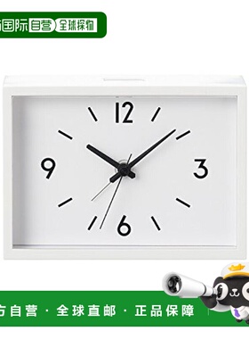 日本直邮Muji无印良品 闹钟 大号四方形乳白色MJ‐ACJS1 38673576