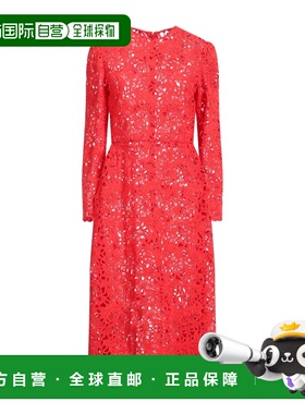 1h可退 香港直邮valentino 华伦天奴 女士 中长连衣裙 red红色 舒