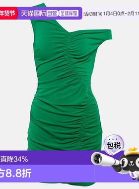 1h可退 香港直邮Self-Portrait 女士 褶皱迷你连衣裙 green绿色