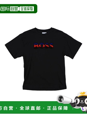 1h可退 香港直邮BOSS 波士 男童 T恤童装 black黑色 舒适时尚