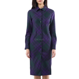 BURBERRY 格纹羊毛衬衫连衣裙 (8076743) 一块