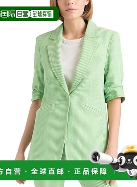 自营 cinq a sept五七条纹牛仔短袖Khloe Blaze-绿色 美国奥莱直